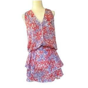 Poupette St Barth Jolie Mini Dress Purple Red Clover Size S